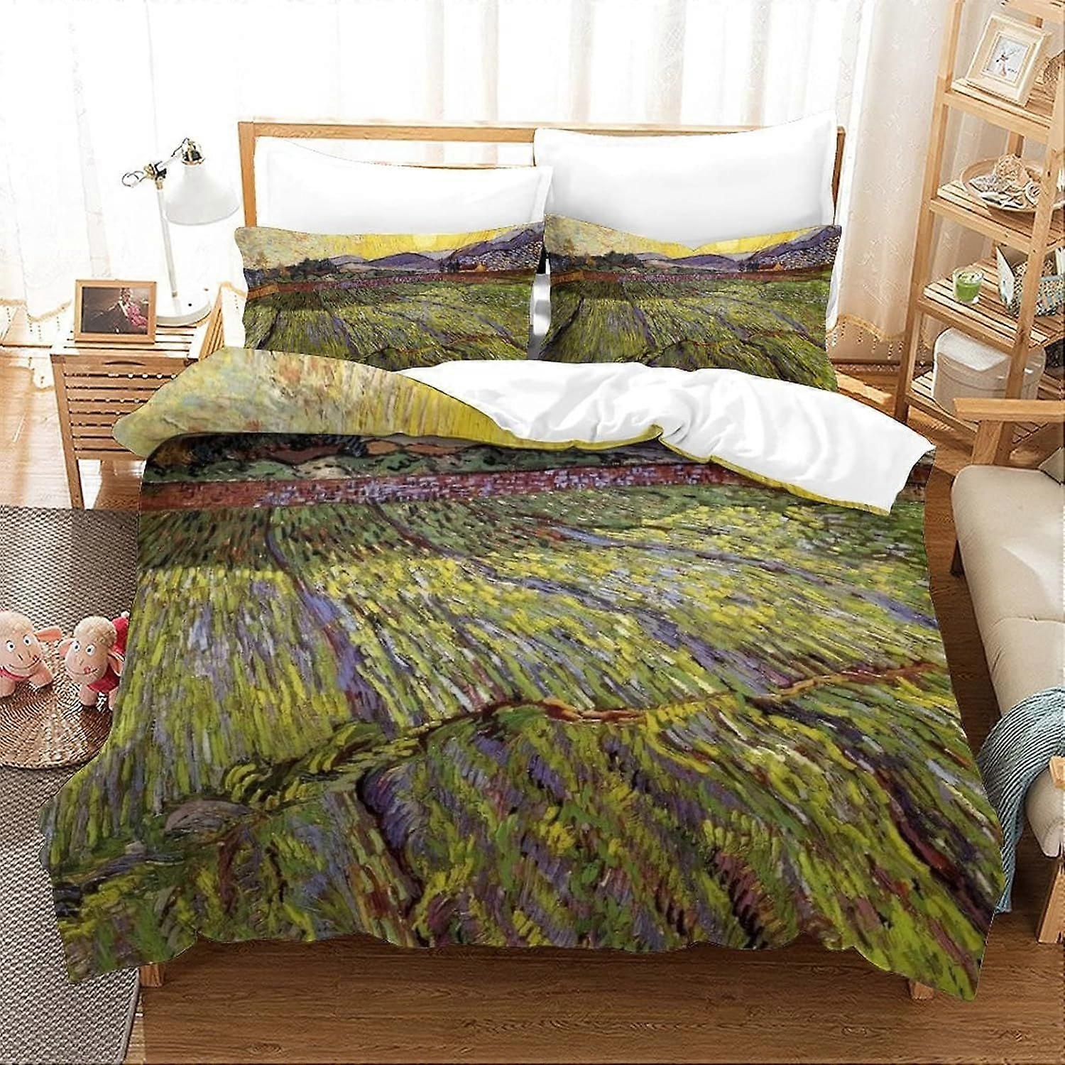 Vincent Van Gogh 3D Digital Print Quilt Cover Bedding Sets com Creative Art Painting Duvet Cover Sets Capa de colcha de microfibra macia com fechamento com zíper