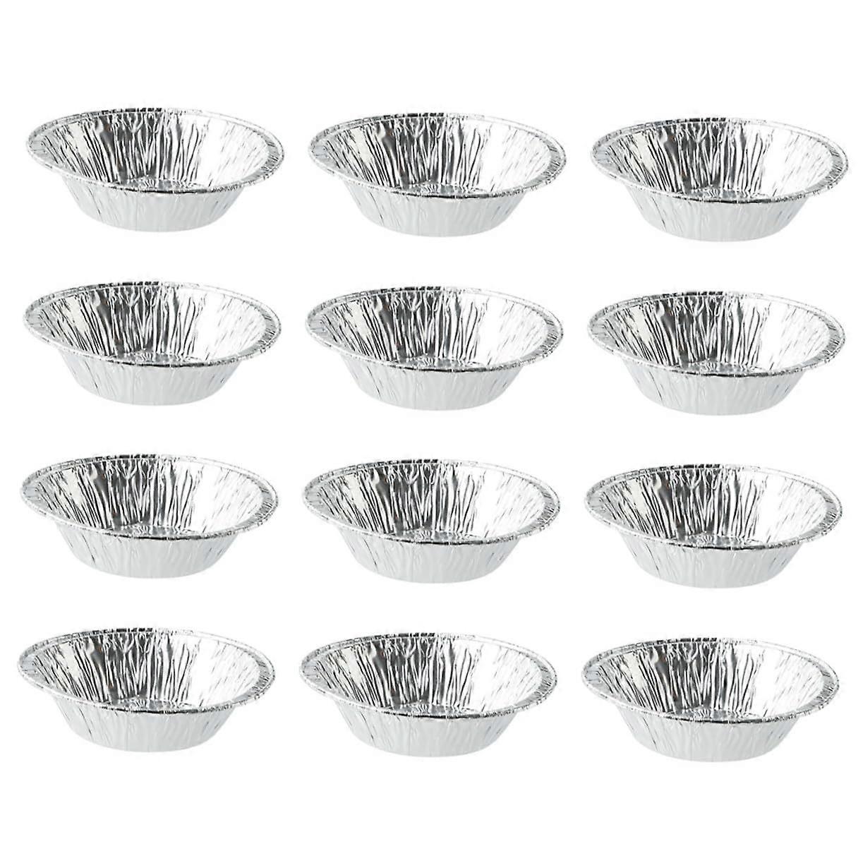 Disposable Silver Egg Tart Molds Tinfoil Baking Cups for Cupcakes Desserts and Quiches