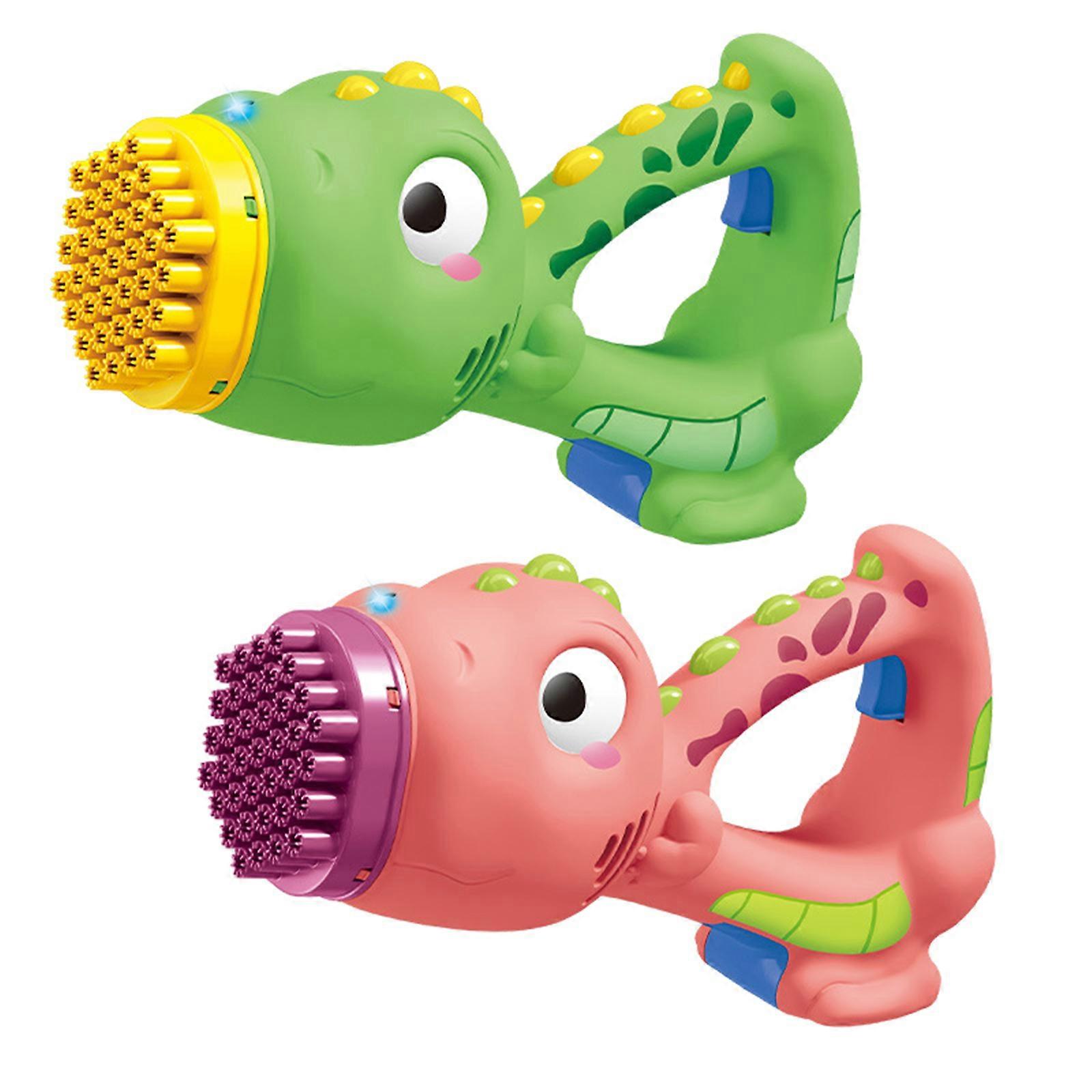 LED Glowing Dinosaur Bubble Maker With LED Light Electric Dinosaur Shape Bubble Guns For Day and Night Entertainment Multicolor