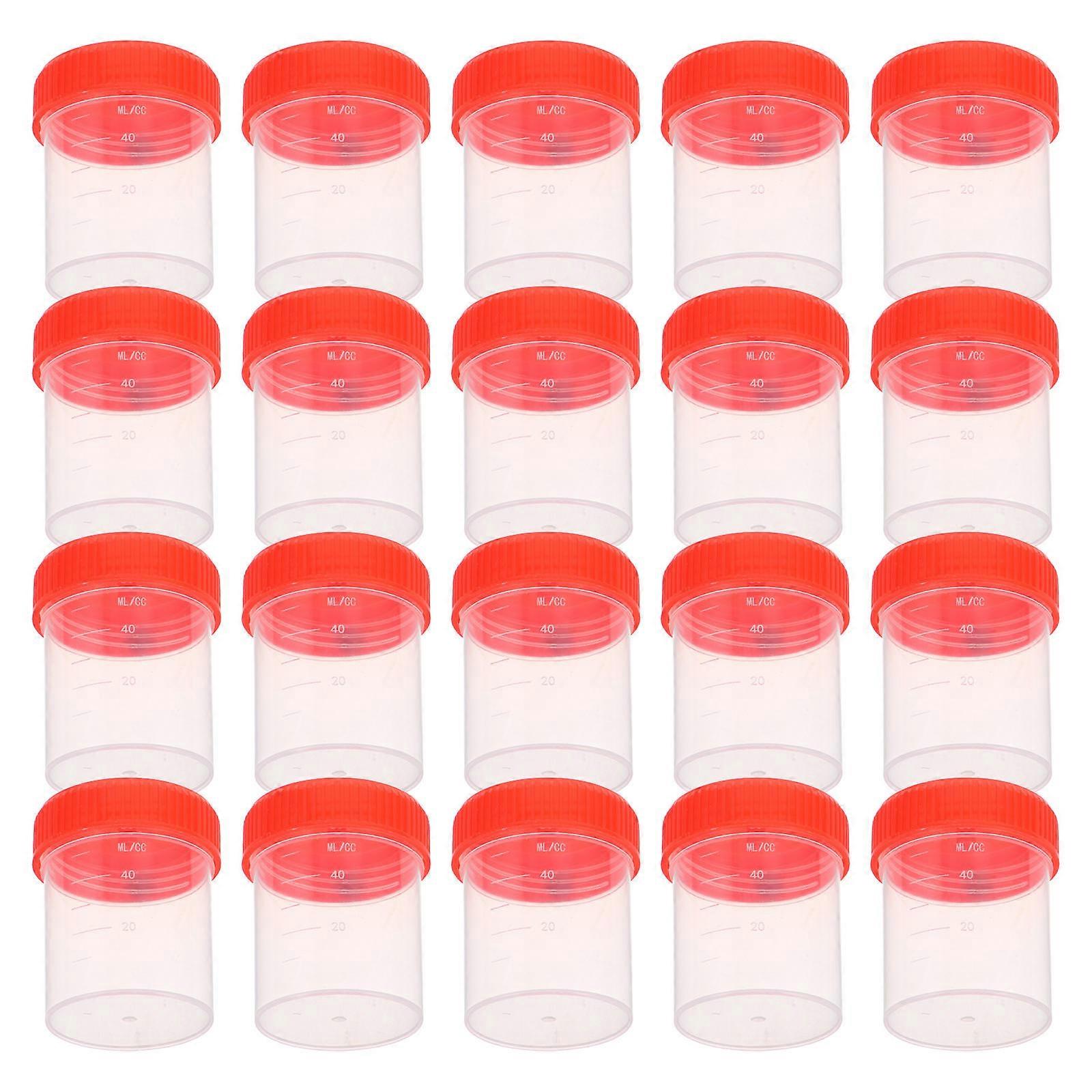 Specimen Cups With Lids Lightweight Compact For Medical Testing Easy Observation 20Pcs