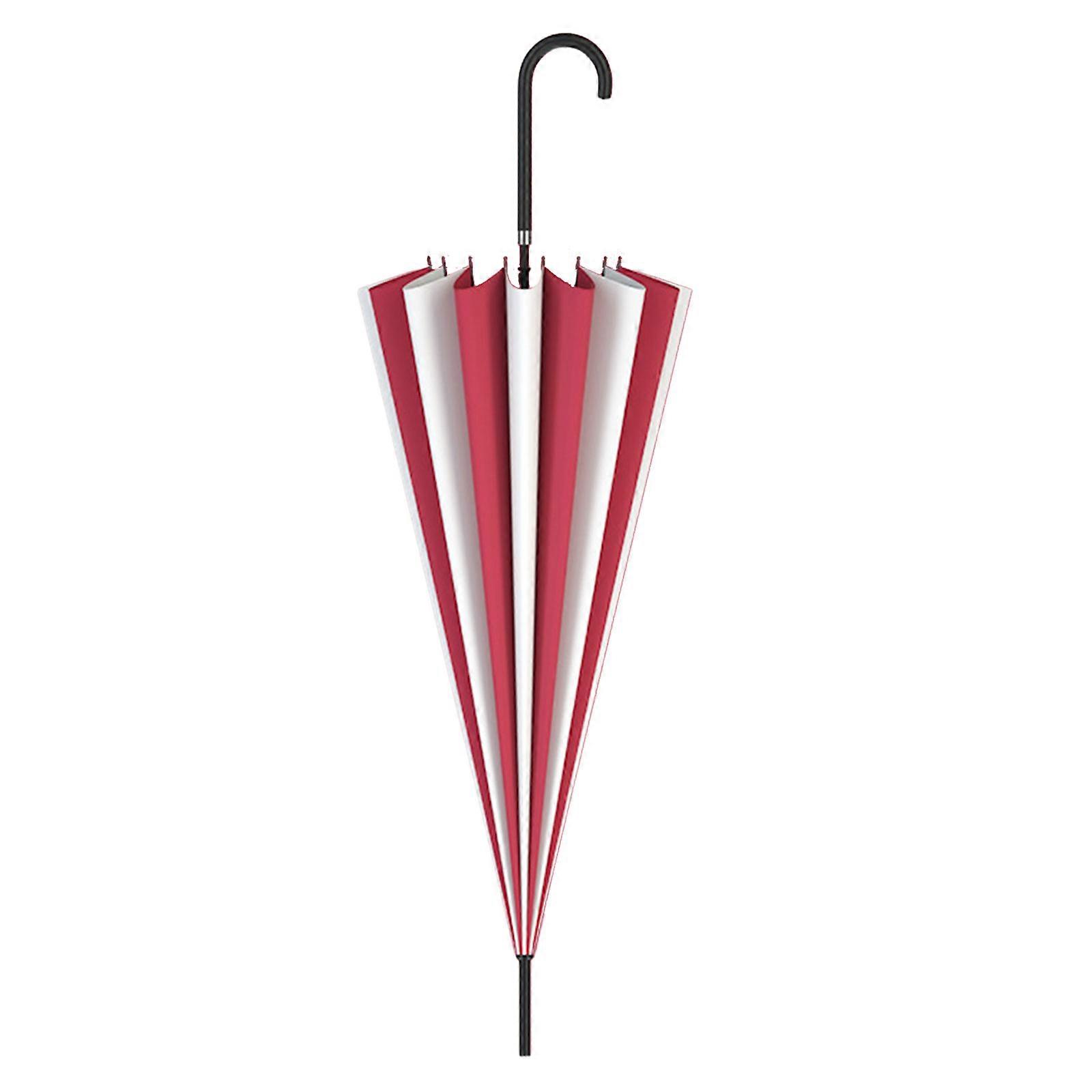 Stijlvolle Pagode Paraplu Zon Regen Winddichte Paraplu Grote Paraplu Kleurrijke Stroken Paraplu's voor Vrouwen rood en wit