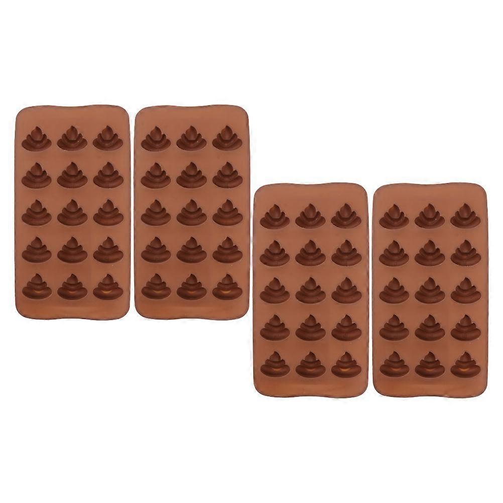 Silicone Chocolate Mold Poop Shape Tool for Candy Making 4Pcs