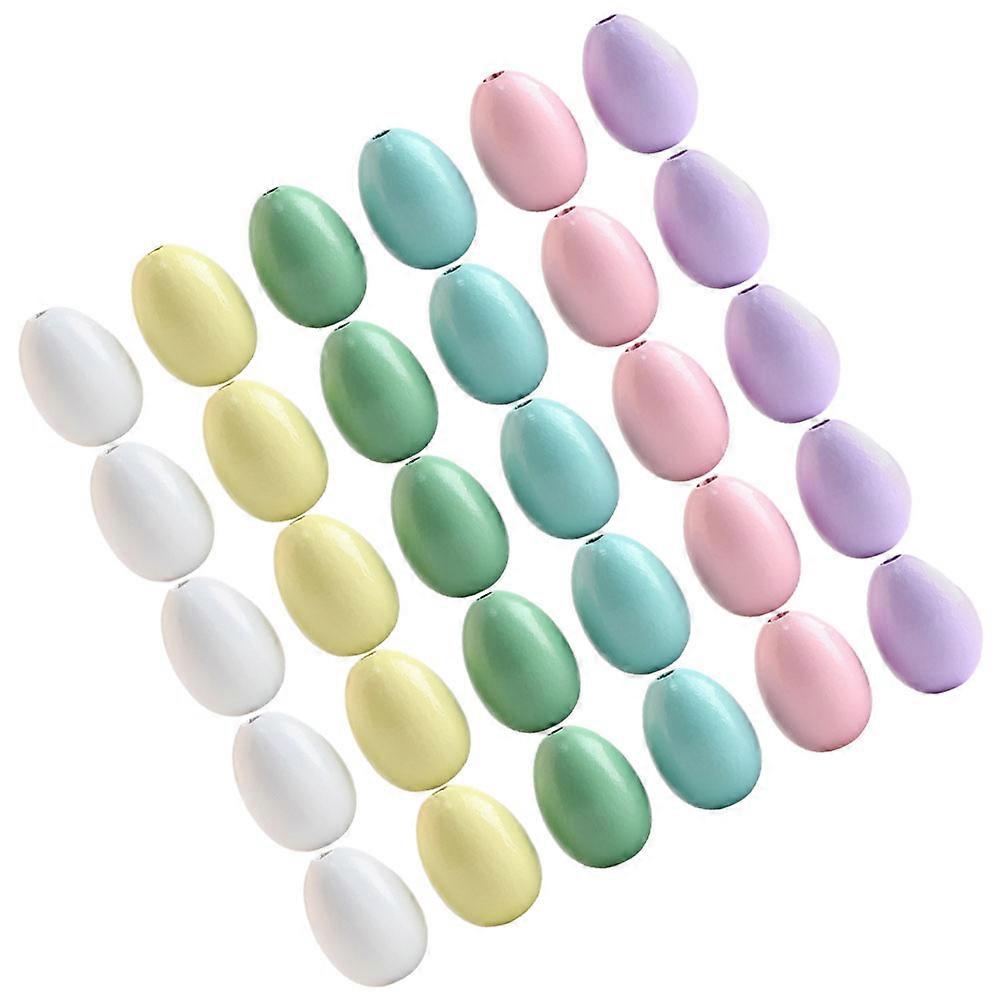 60 Stück Holzperlen Holz Eiform Perlen Holzperlen Girlande DIY Perlen DIY Versorgung