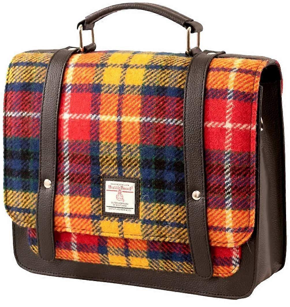 Maccessori Harris Tweed Messenger Bag - Saffron Yellow/Orange/Red