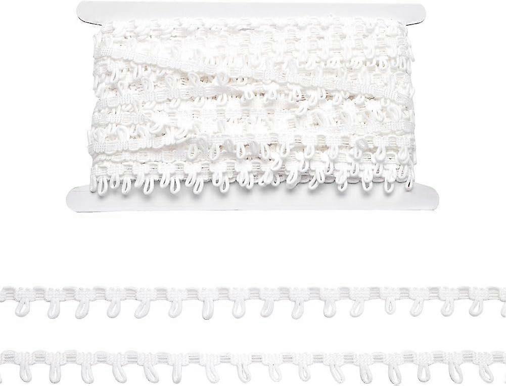 20 Yards(18.2m) Elastic Button Loop Trim Button Loop White Braid Trim with Elastic Buttons Loops Buttons Braid Cord Buttonhole Lace Trims for Costume 