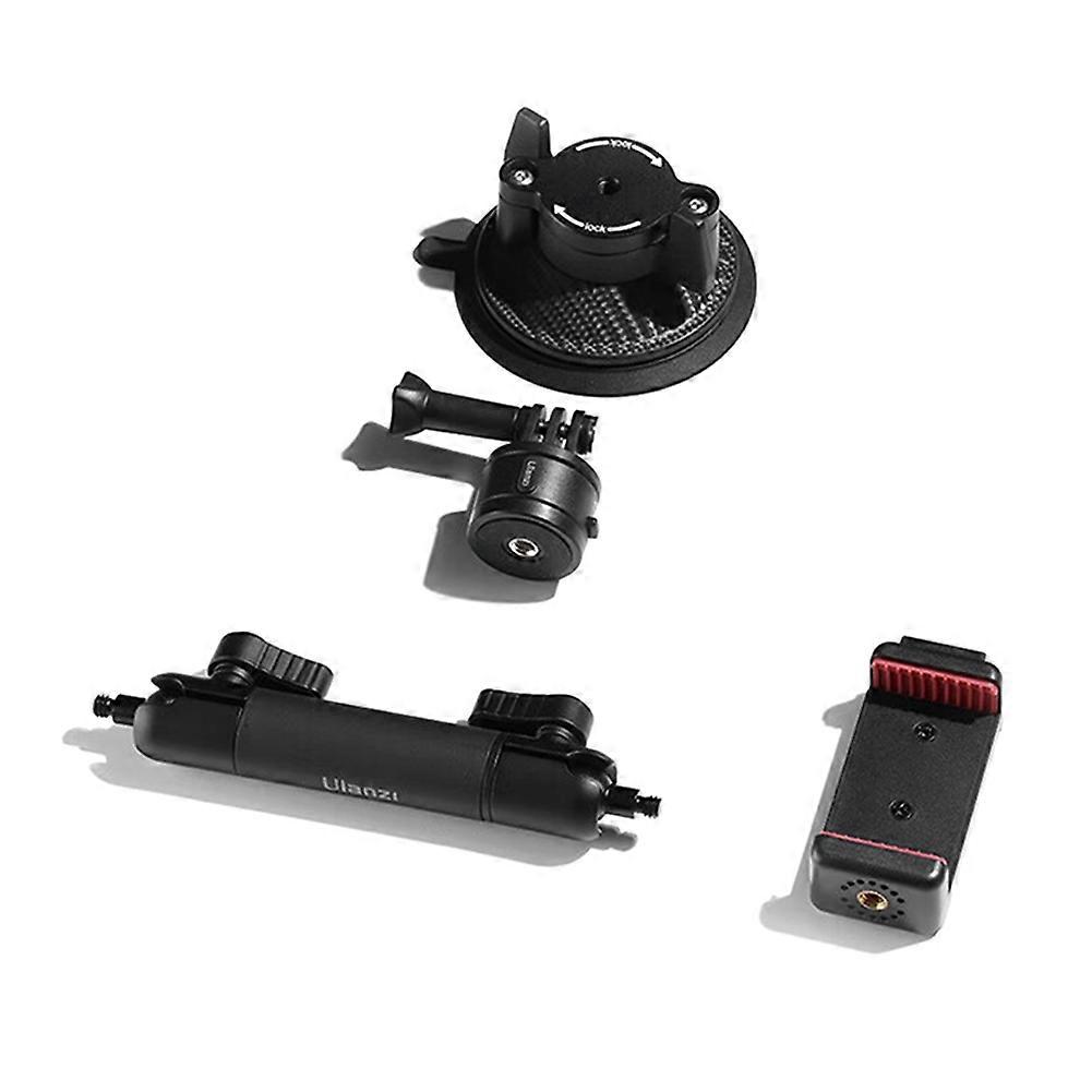 Ulanzi ZJ01 Camera Suction Cup Mount 360° Rotation with Phone Clamp Windshield Camera Bracket for GoPro Camera Phone