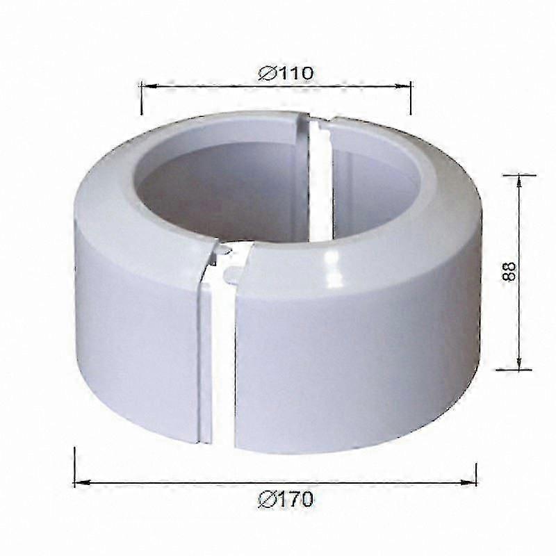 High Split Two-Piece White WC Toilet Rosette Soil Pipe Connection Collar Cover 110mm