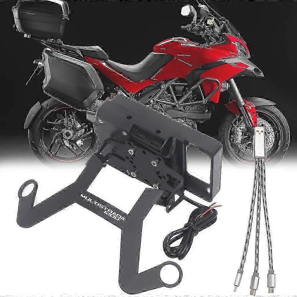 Motorcycle front stand for Ducati Multistrada 1200 with smartphone holder