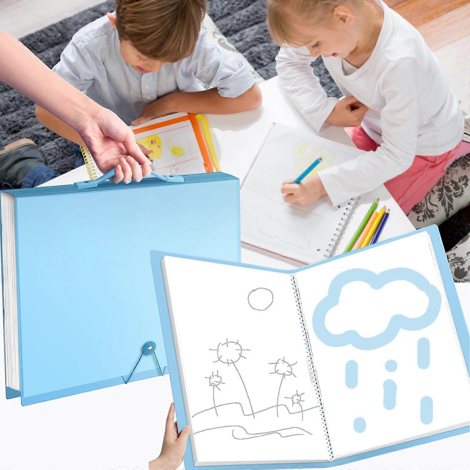 Txmfgh Large Art Portfolio Folder with 30 Pockets and 60 Pages, Display and Storage for Artists, Ideal for Paintings, Sketches, and Photos