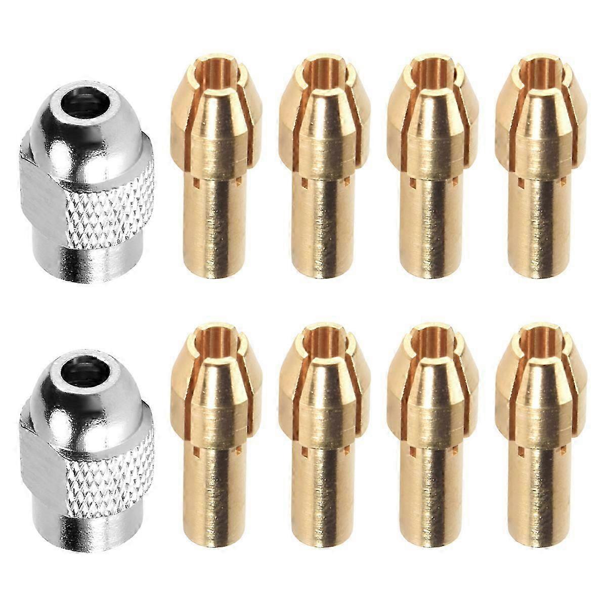 10Pcs Brass Collet for Dremel,Replacement 4485 Quick Change Rotary Drill Nut Tool Set 0.8/1.2/1.5/1.