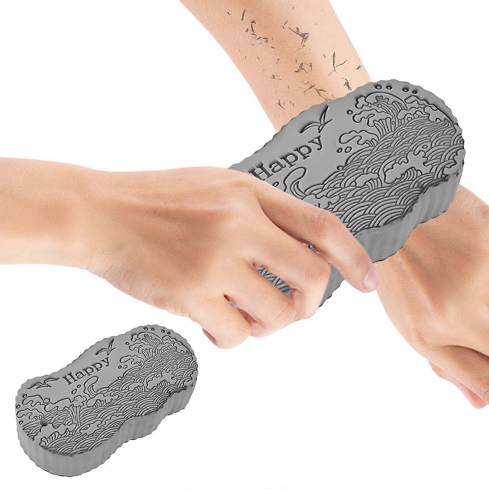 Exfoliating Bath Sponge for Dead Skin Removal – Soft QuickDry Body Scrubber with Hanging Loop for Adults & Kids (Gray)