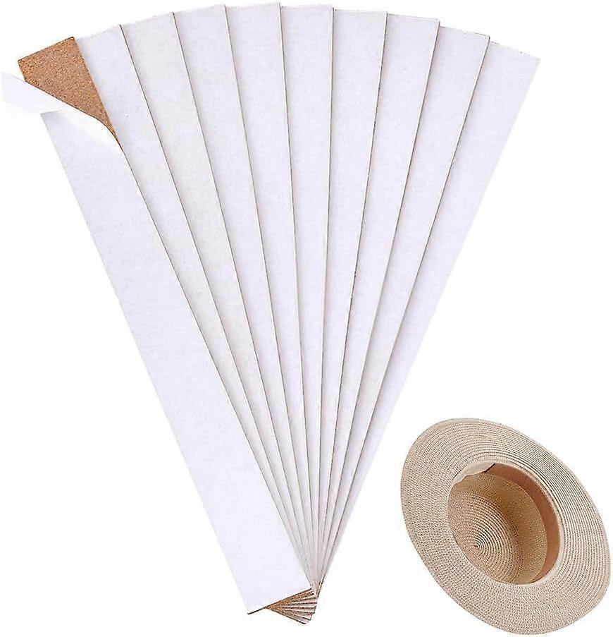 10pcs Hat Size Reducer 9.8 x 1 Inch Self Adhesive Cork Sheet for Adjusting Hat Size Hats Spacers Cowboy Hats Sizing Tape Cork Strips for Men Furniture