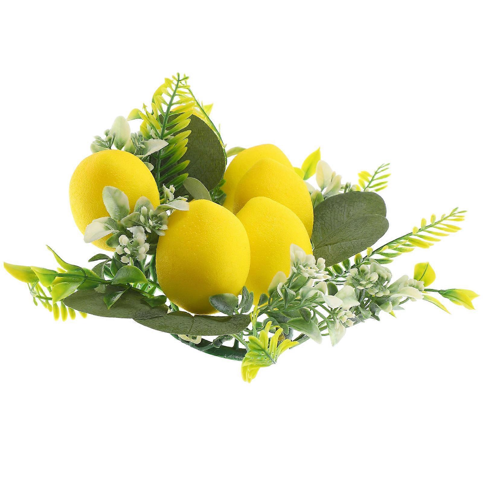 Artificial Lemon Garland Candle Ring for Decoration Spring Table Centerpiece
