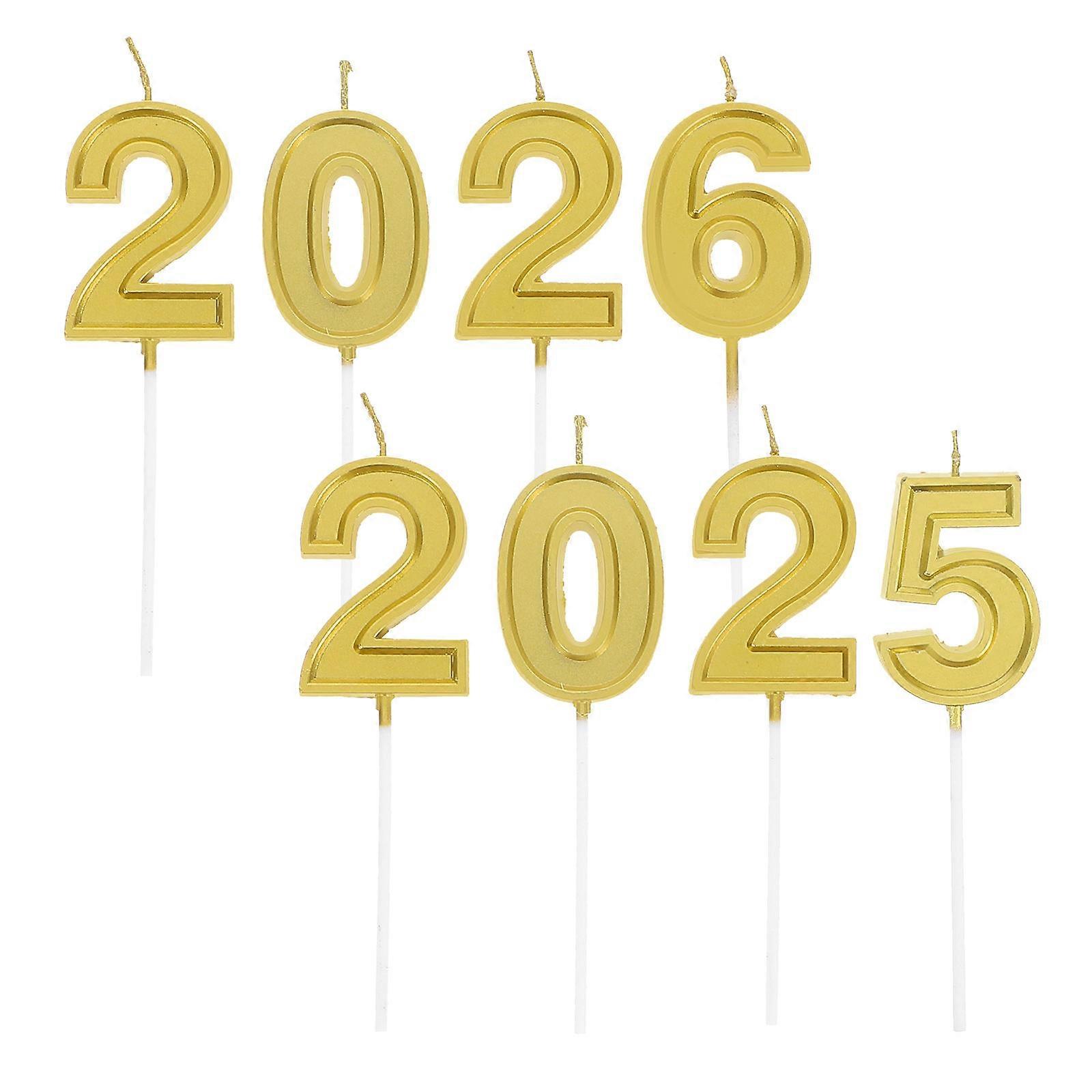 Holiday Cake Toppers Number Candles for New Year Party Decorations with 2 Set