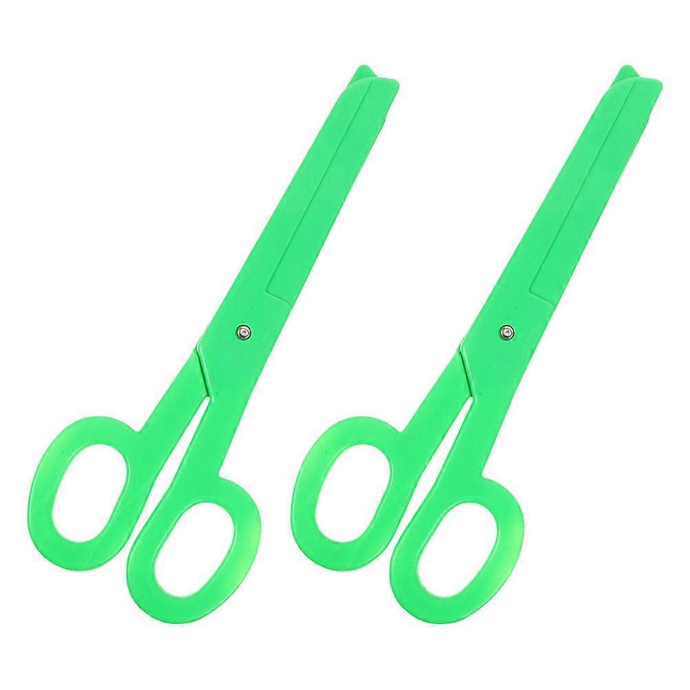 Plastic Clown Scissors Green Costume Prop for Decoration 2Pcs
