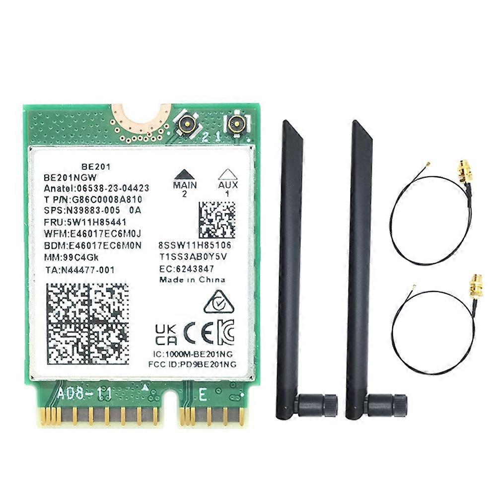BE201 BE201NGW WIFI7 Card M.2 Cnvio3 8774Mbps Tri-Band BT5.4 Wireless WIFI Module with 8DB Antennas for Win10/11 64-Bit
