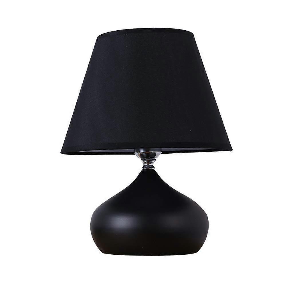 LED Desk Lamp with Black Shade, Nordic Style Bedside Table Light, EyeFriendly Warm Glow