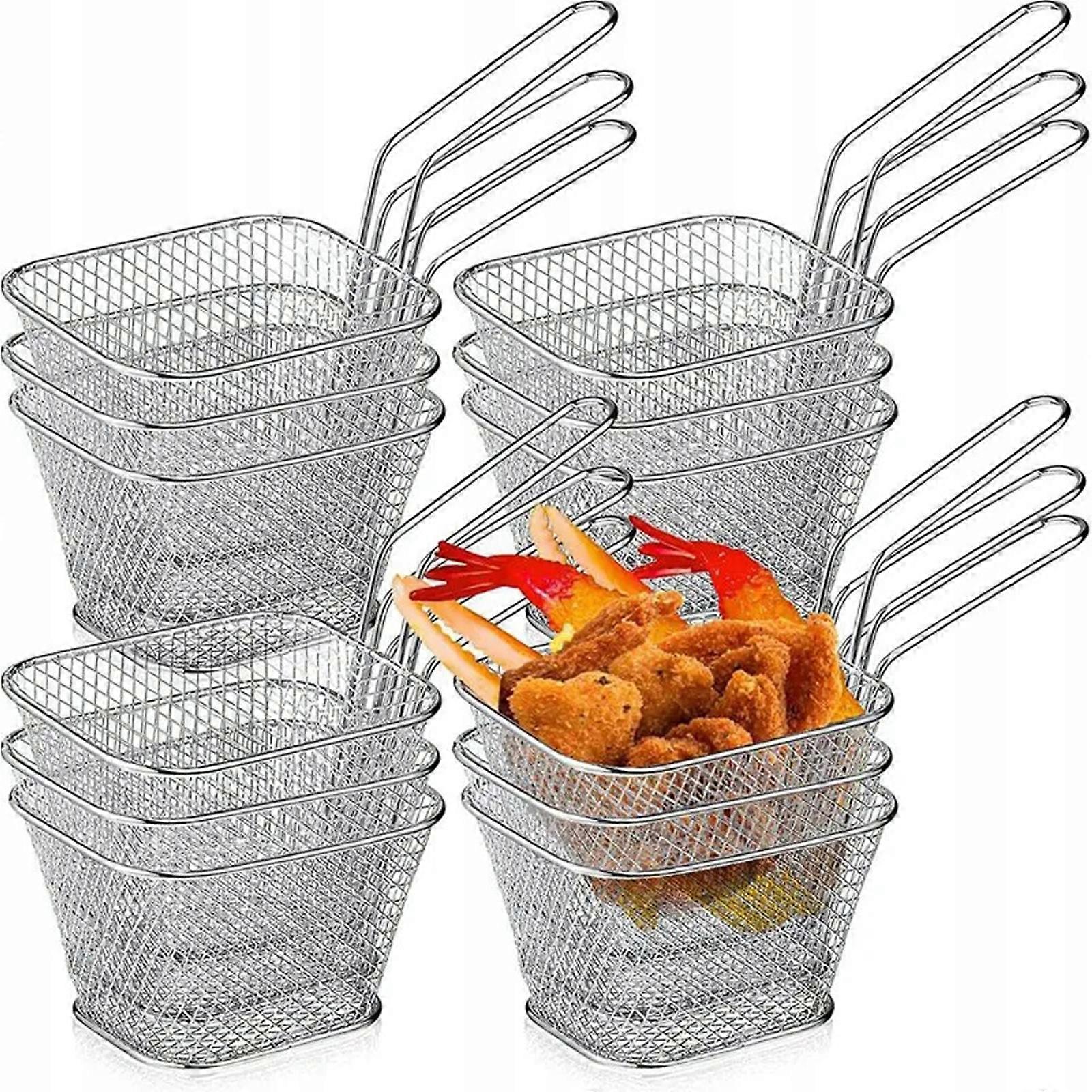 12 StüCk Mini Pommes ServierköRbchen Frittierkorb Set Pommes Servier Schale Korb