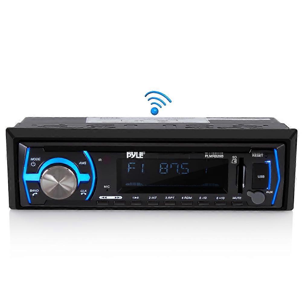 Pyle Single-DIN In-Dash Digital Marine Stereo Receiver with Bluetooth (Black), PLMRB29B