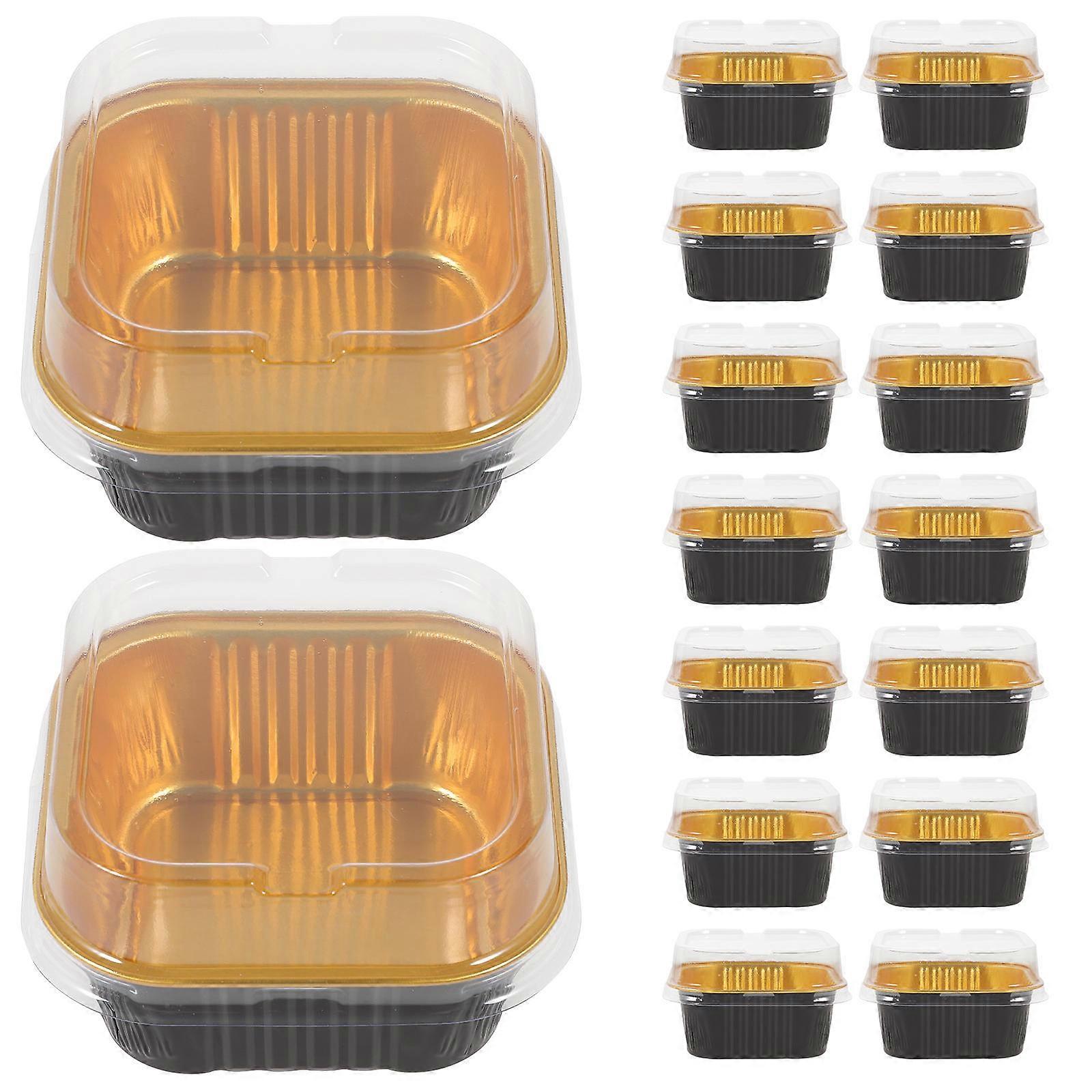 Aluminum Foil Boxes Cake Baking Containers For Home Users Multi Color Design Practical 40 Sets