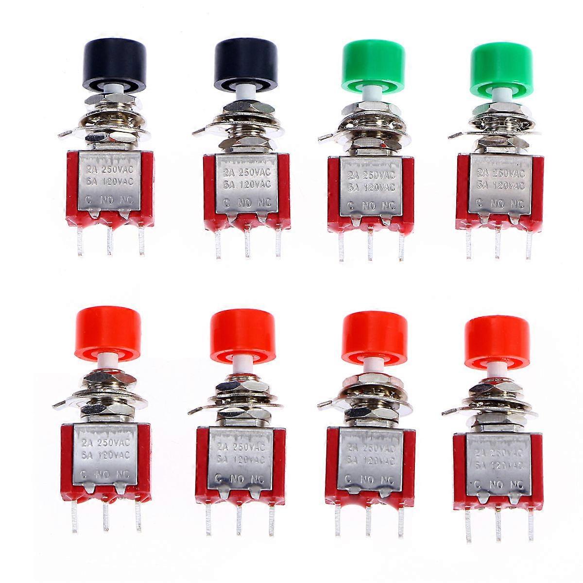 Assorted Color Push Button Switch for Charging with Latching Function 6MM Mounting Hole Plastic and Metal