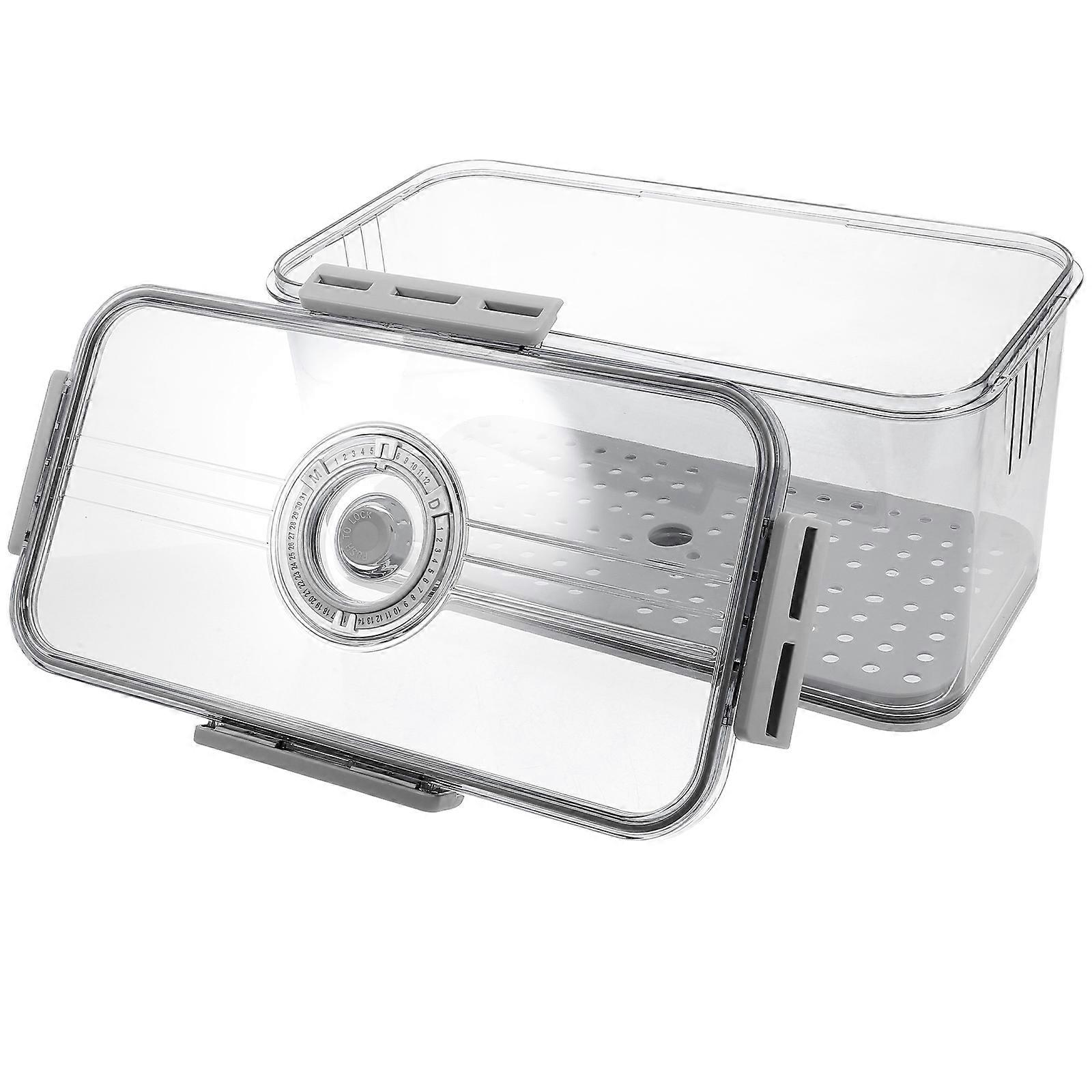 Large Capacity Bread Storage Box With Timer For Refrigerator Minimalist Style Solution For Fresh Keeping 1Set