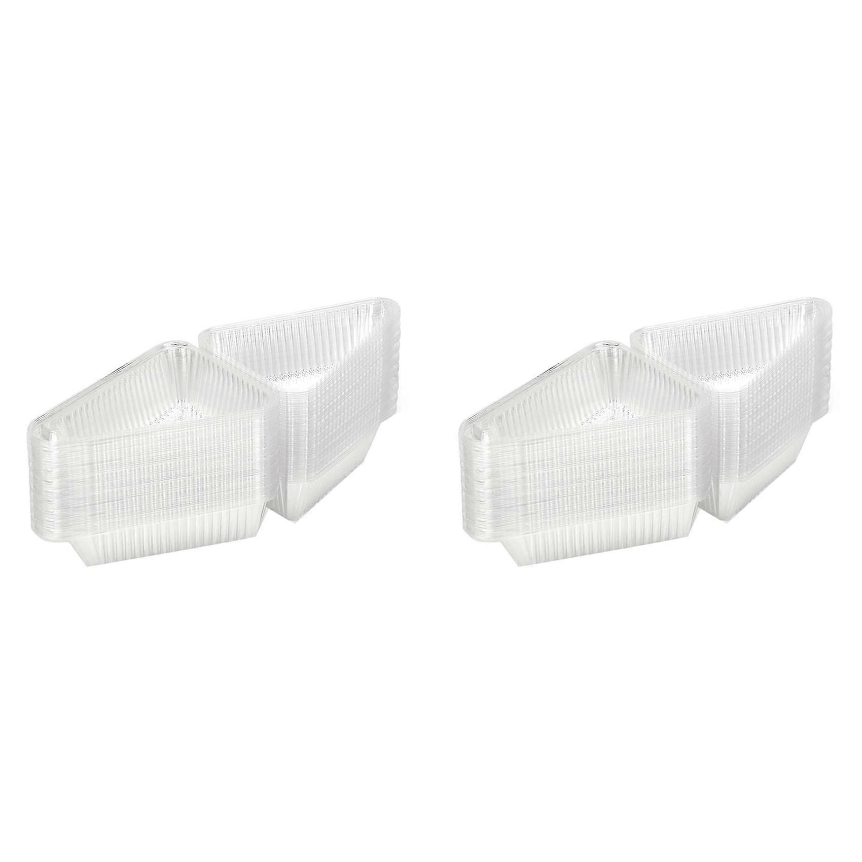 100Pcs Cake Slice Containers with Hinged Lid,Disposable Pie Slice Boxes,Individual Cheesecake Containers,Cake Carriers
