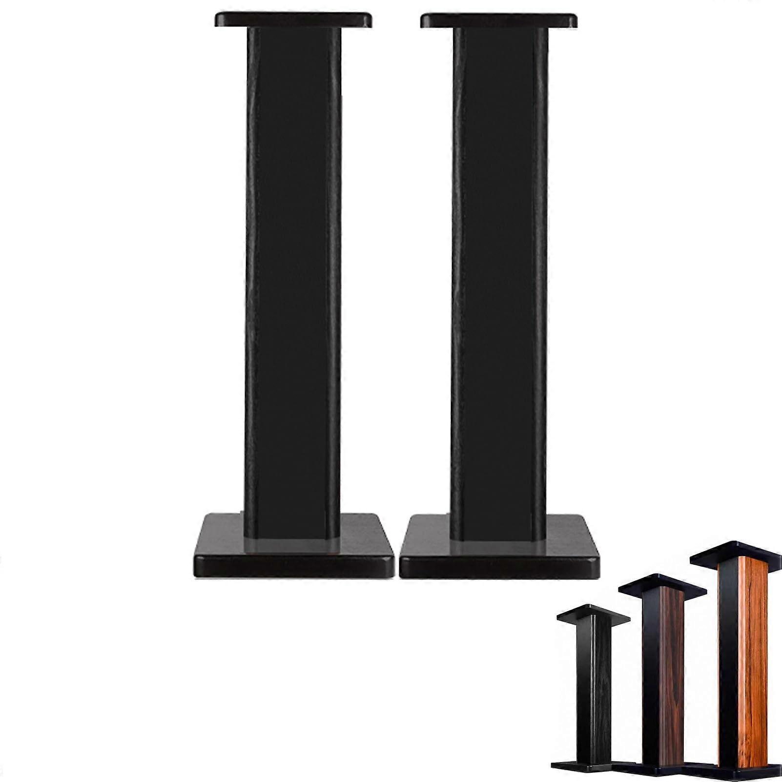 80cm Speaker Stands Pair Universal Wooden Floor Stands With Sand Fill And Anti Slip Mats Model B