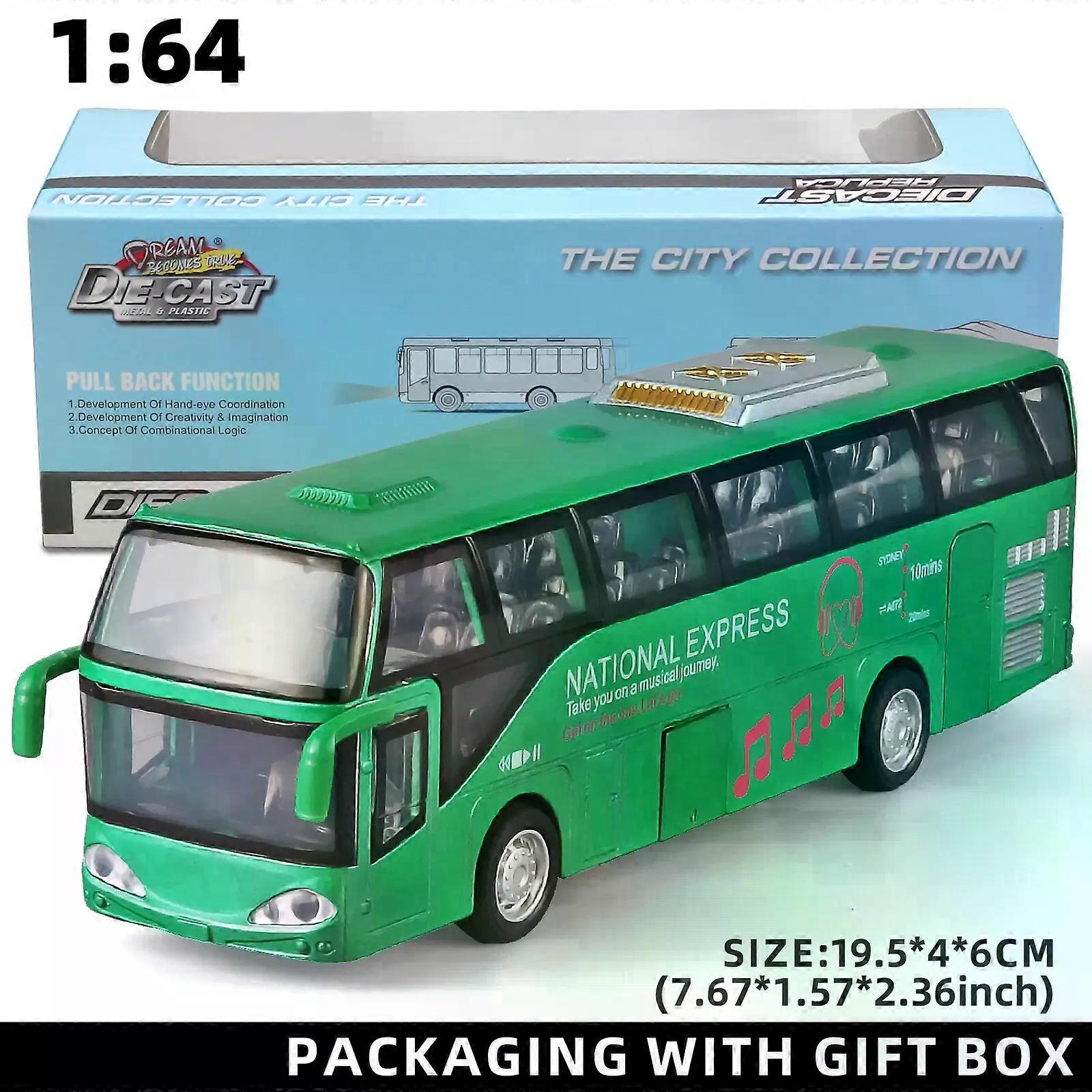 Children's Bus Toys Alloy Model with Sound & Light Features - Fun & Interactive - Ideal for Playtime Learning Or Decorating