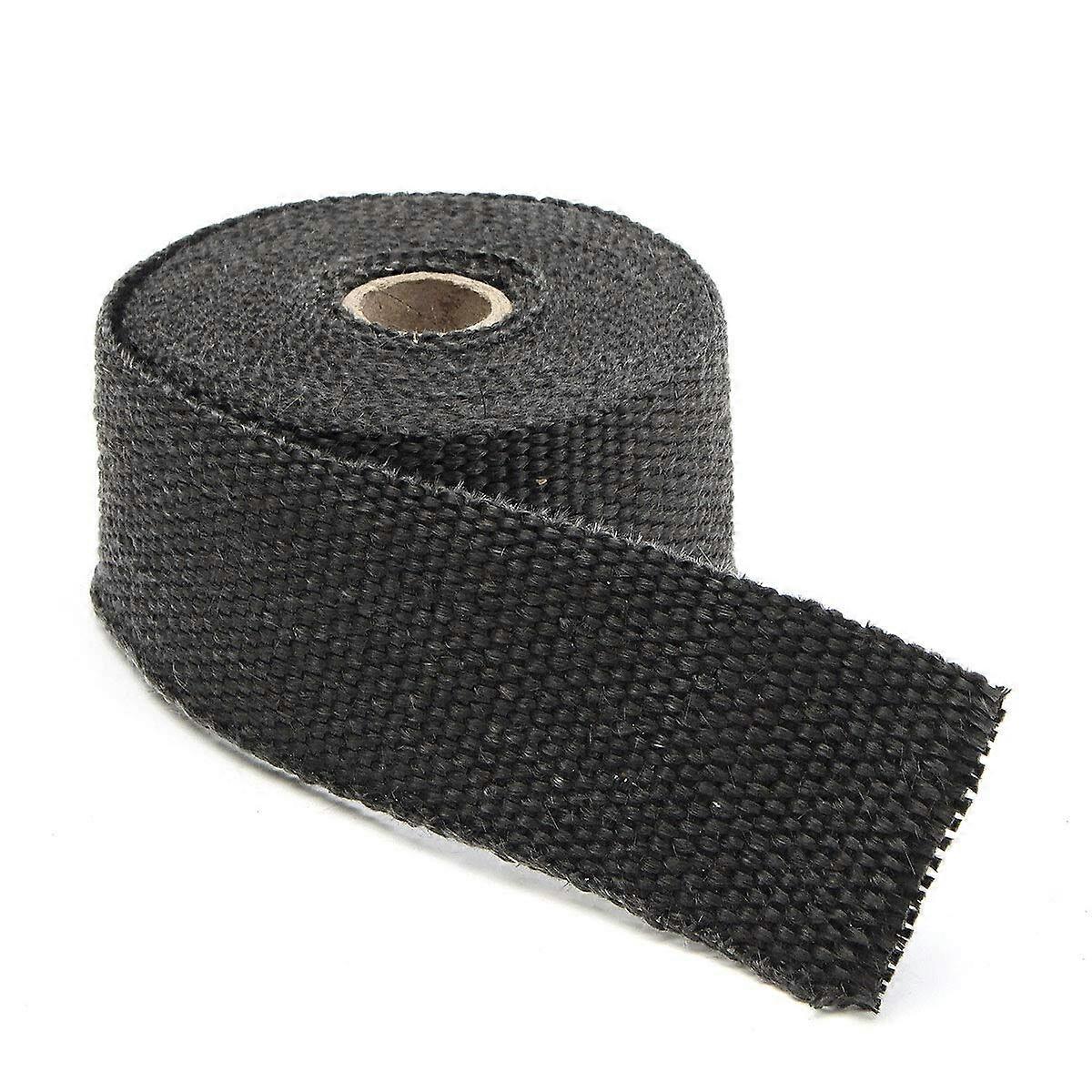 Black Motorcycle Exhaust Heat Wrap Tape,  Temp Header Pipe Shield with Stainless Ties Kit