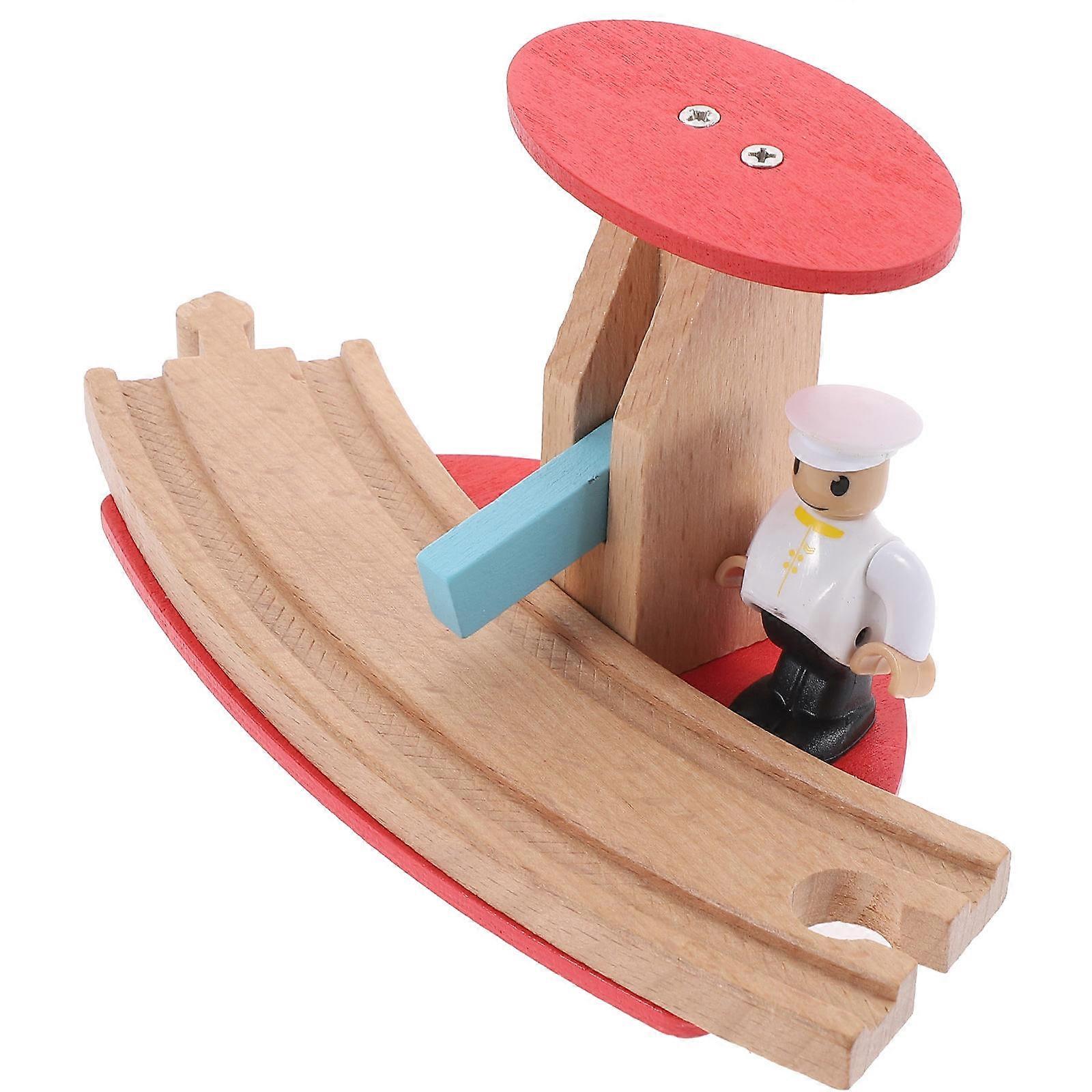 Wooden Train Road Block Accessory for Railway Scene Building