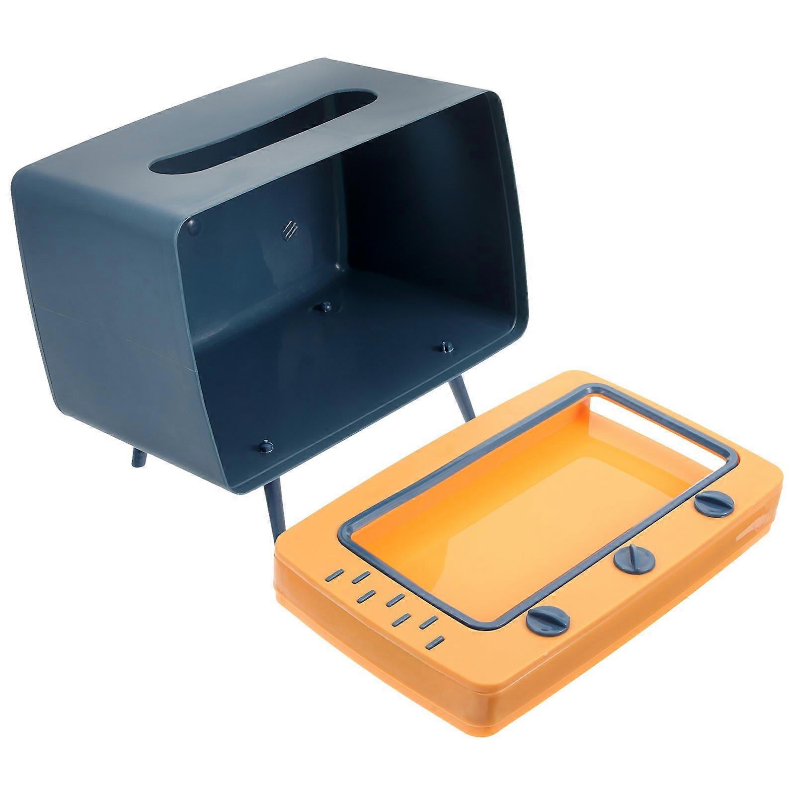 Abstract Tissue Box Multifunction Television Design with Phone Holder