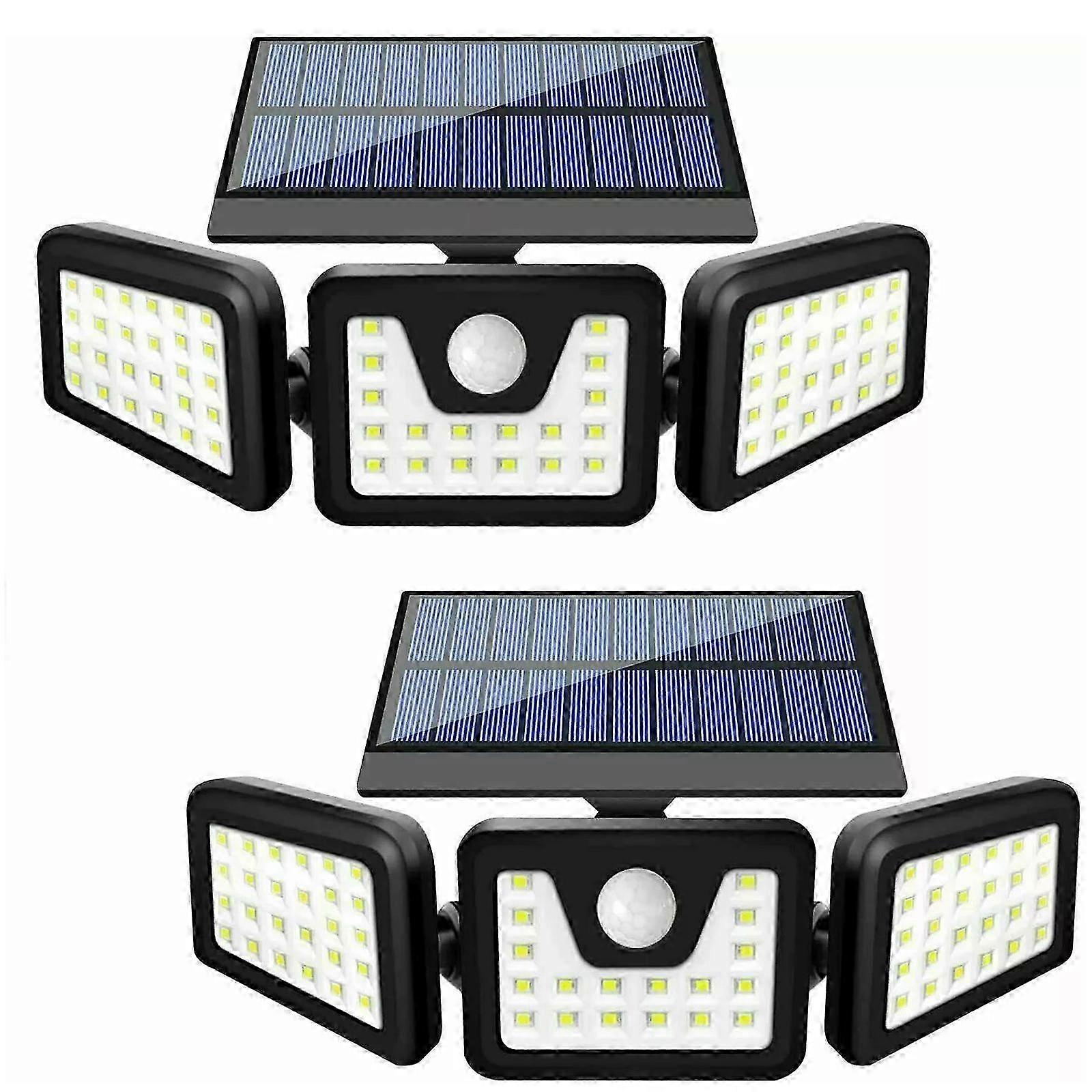 New Solar Security Lights 3 Head 6000LM Motion Sensor Lights Adjustable Flood Light 2025