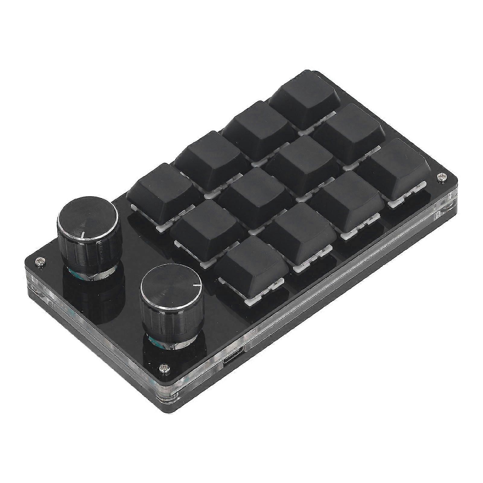 Programmable Wired Gaming Keyboard: 12 Keys 2 Knobs with Red Switch for Windows, Linux & OS X 26-27s