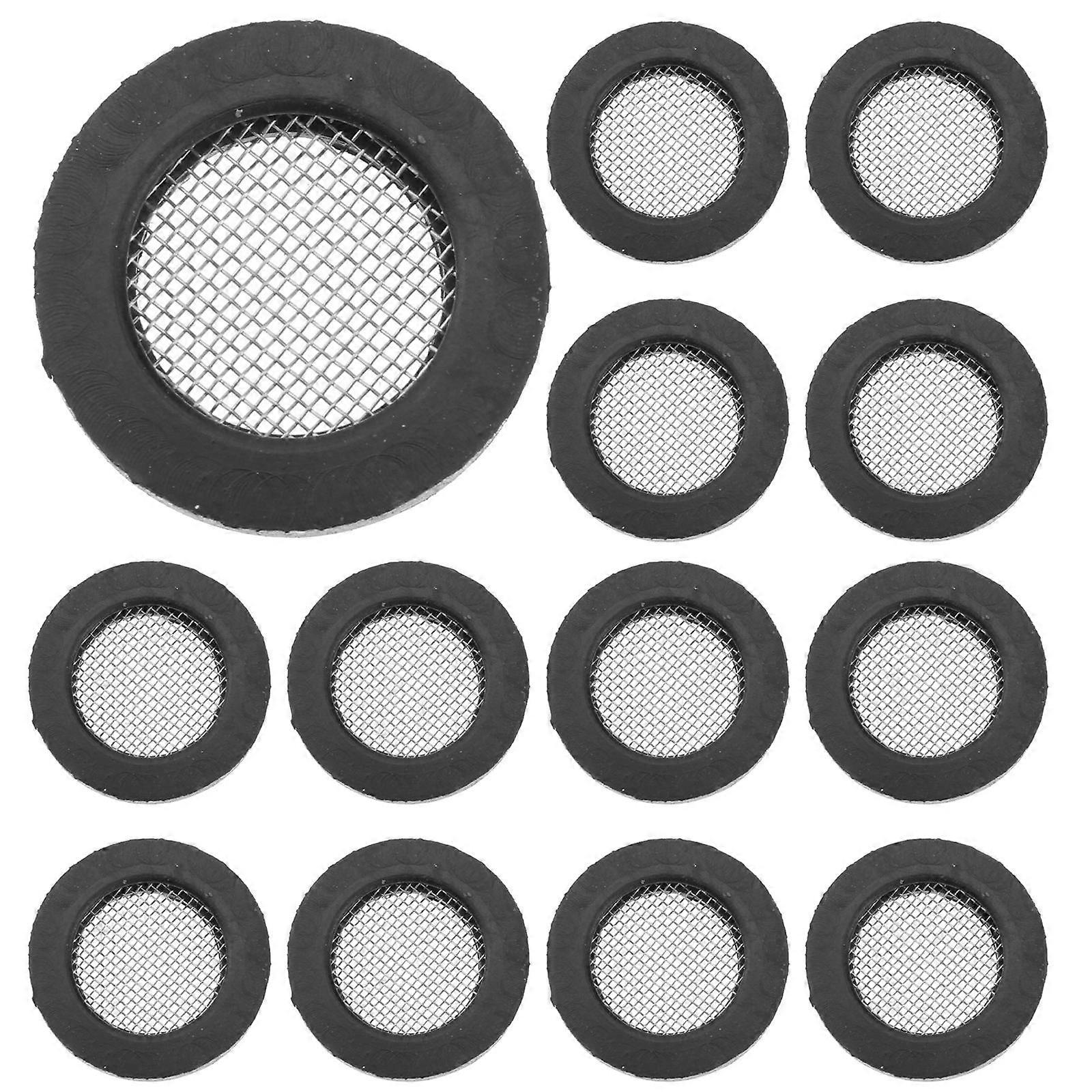 Rubber Gasket for Plumbing Hose with Filter Function 60Pcs Black