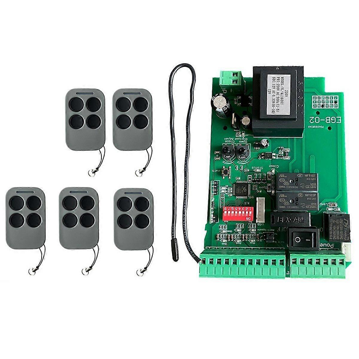 AC110 Automatic Sliding Gate Motor Control Board +5 Remote Control for Sliding Gate Opener Access C