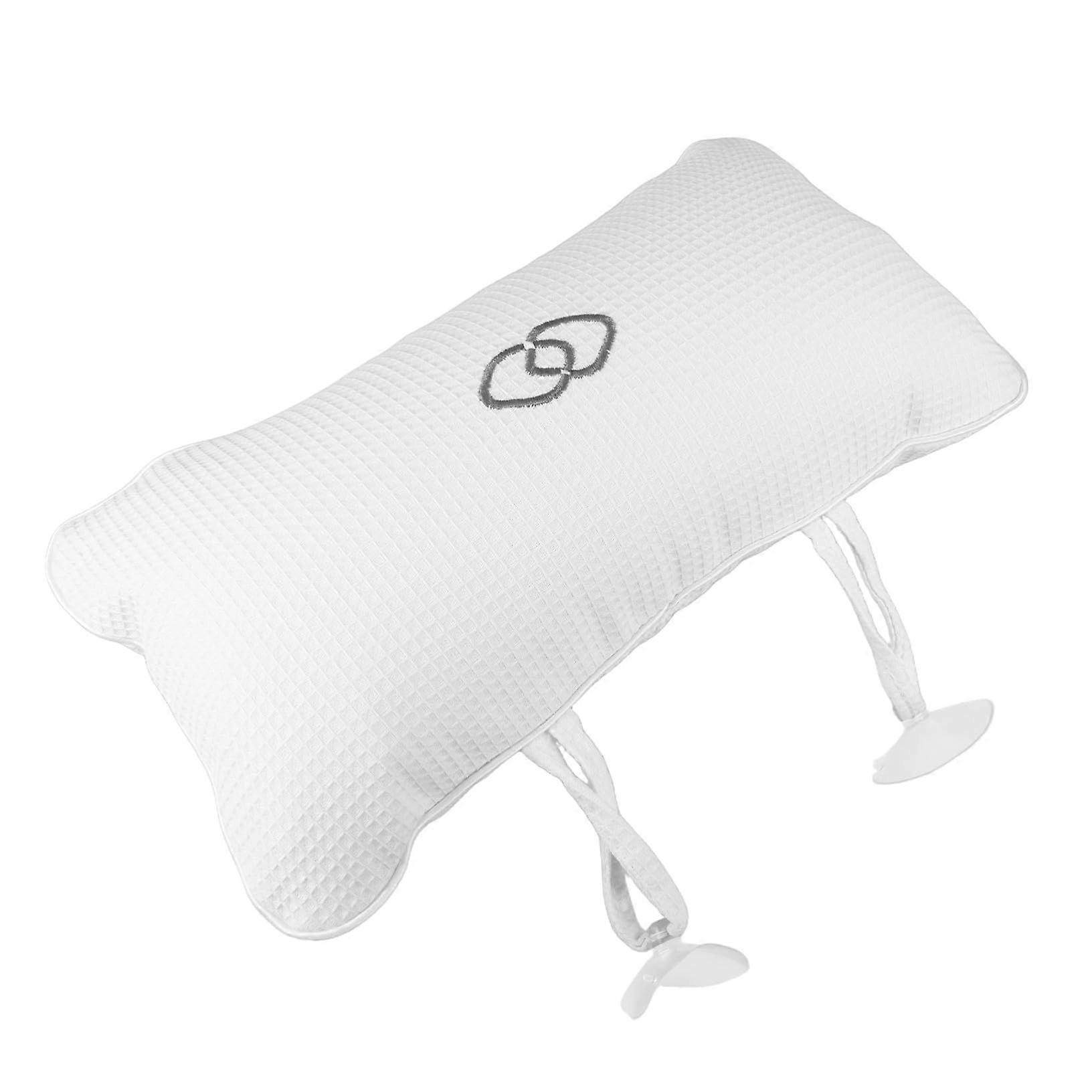 Ergonomic Inflatable Bath Pillow with Neck Support, Waffle Weave Cushion and Suction Cups