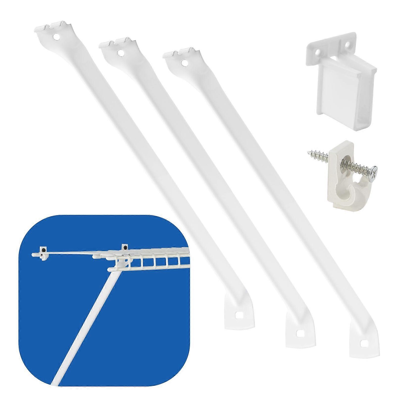 12 Inch Wire Shelf Brackets Set, Heavy Duty RustResistant Closet Support Kit for Wardrobe