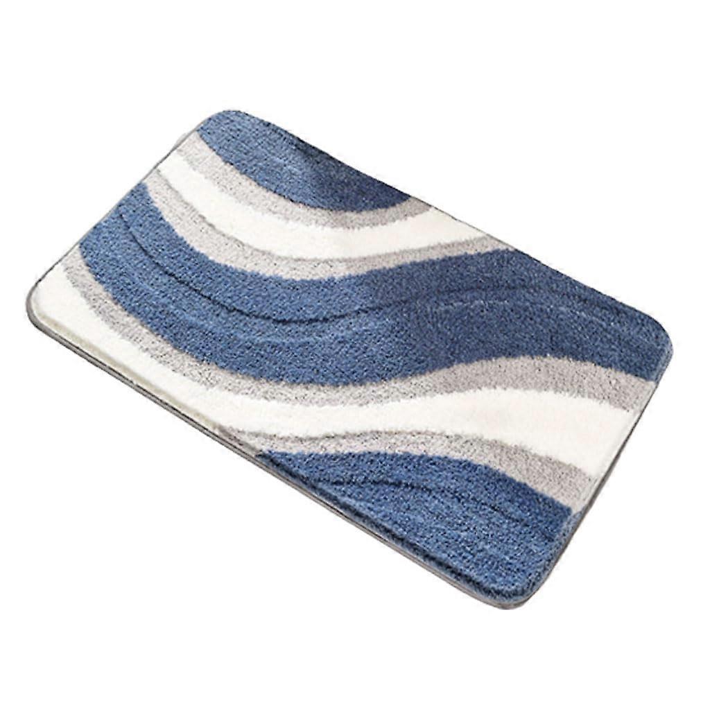 Bathroom Rug Blue Rectangular Non Slip Bath Mat Soft Absorbent Washable Floor Mat for Bathroom and Kitchen