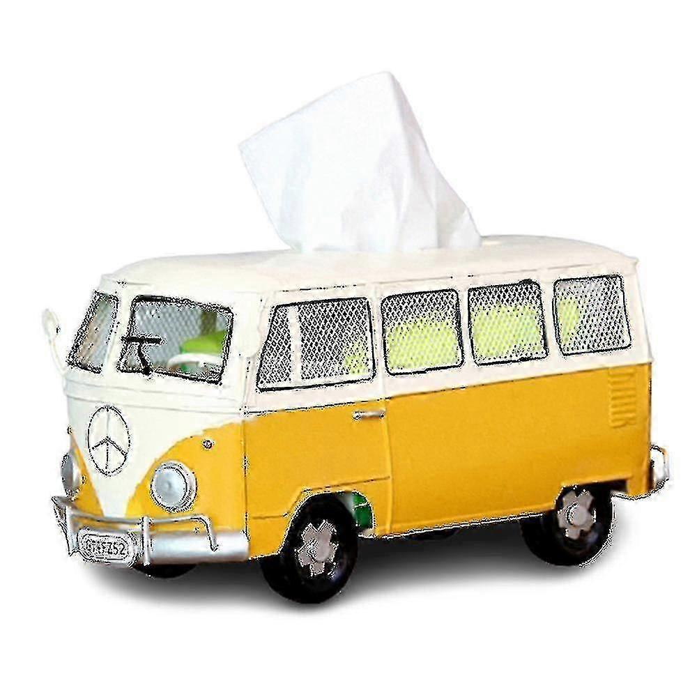 Retro Car Tissue Holder Wrought Iron Creative Bus Tissue Box