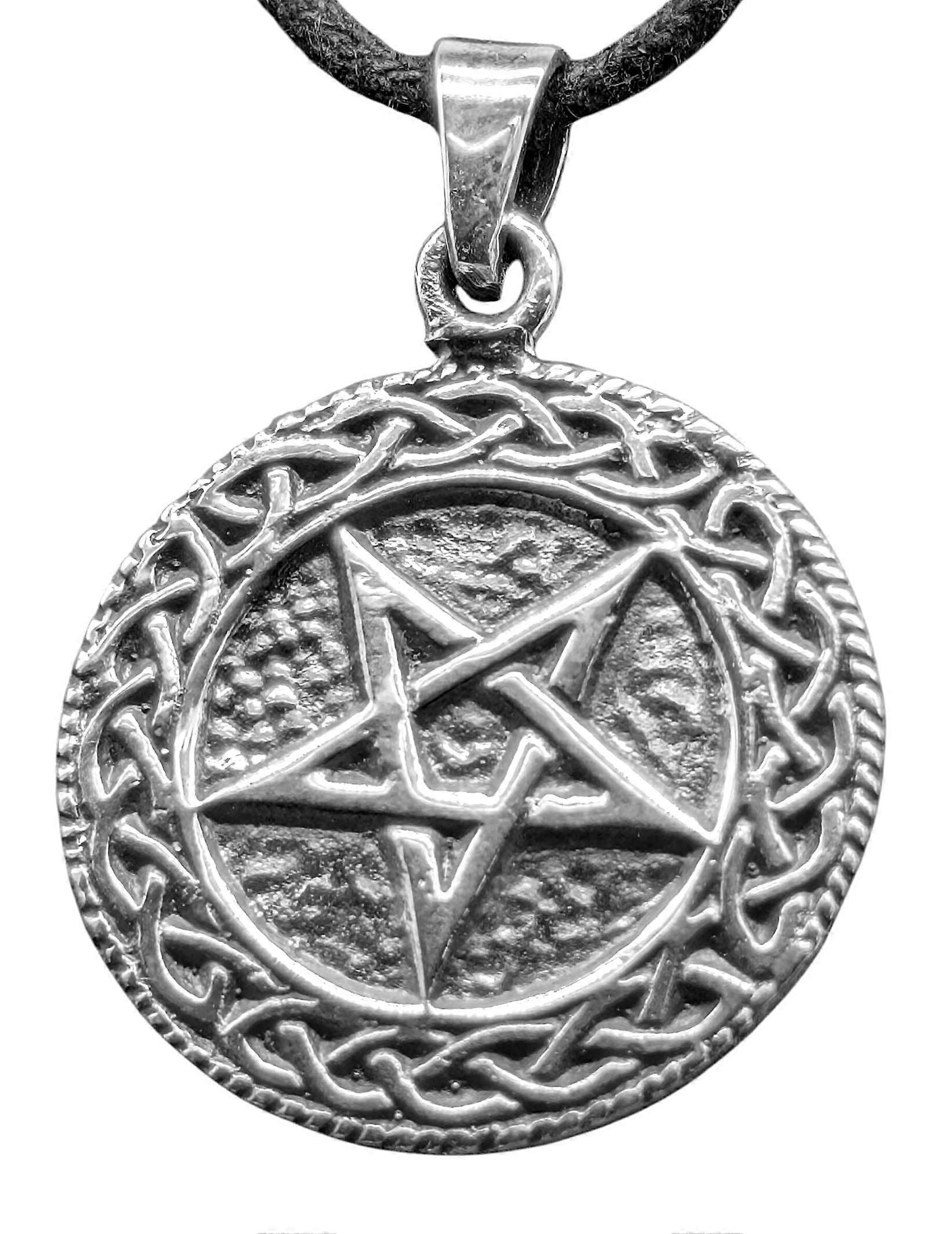 Pentagrama 135 con Cadena de Serpiente - Plata