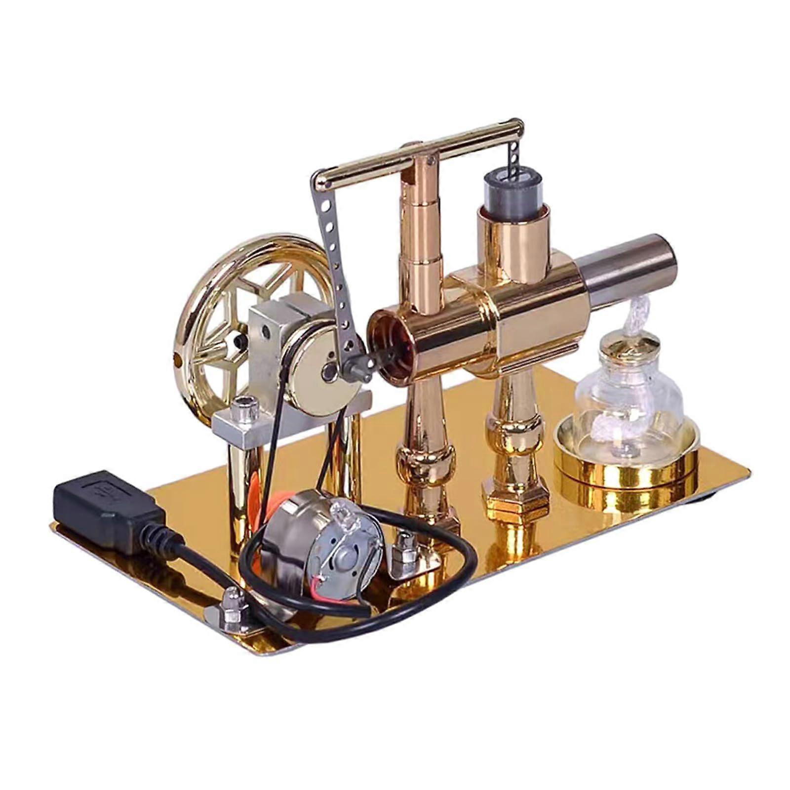 Stirling Engine Model Metal with Glass Cylinder for Physics Experiments and Educational Gift