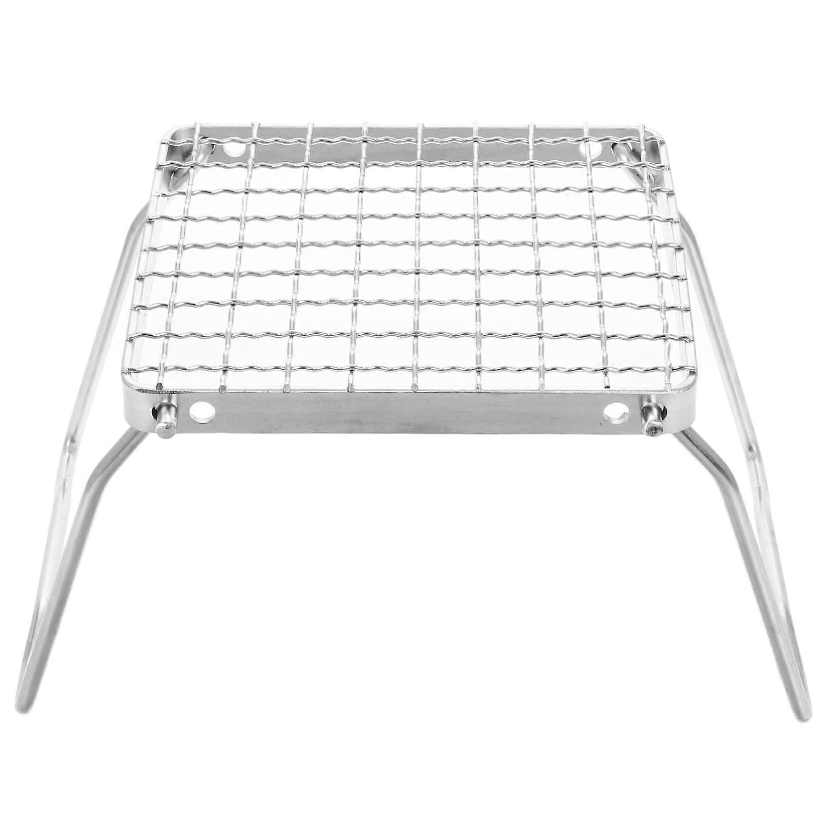 Foldable Stainless Steel Campfire Grill Grate with Dual Function Design for Outdoor BBQ and Camping