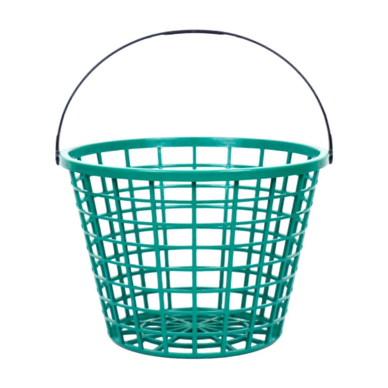 Large Capacity Golf Ball Basket with Easy Carry Handle, Durable Plastic Holder Organizer for Driving Range