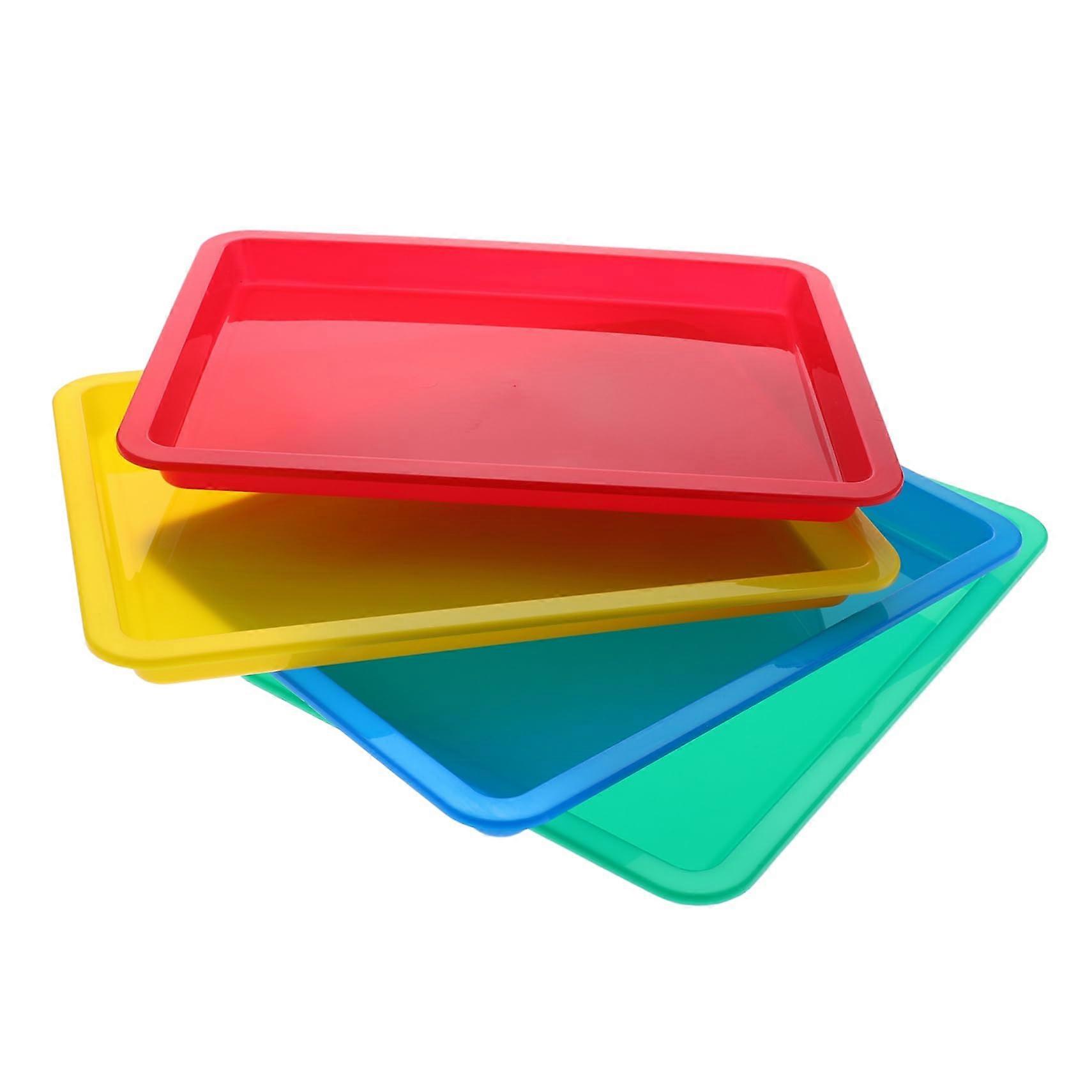 Craft Organizer Tray Set of 4 Stackable Plastic Activity Trays for Bead Sorting and Classroom Art