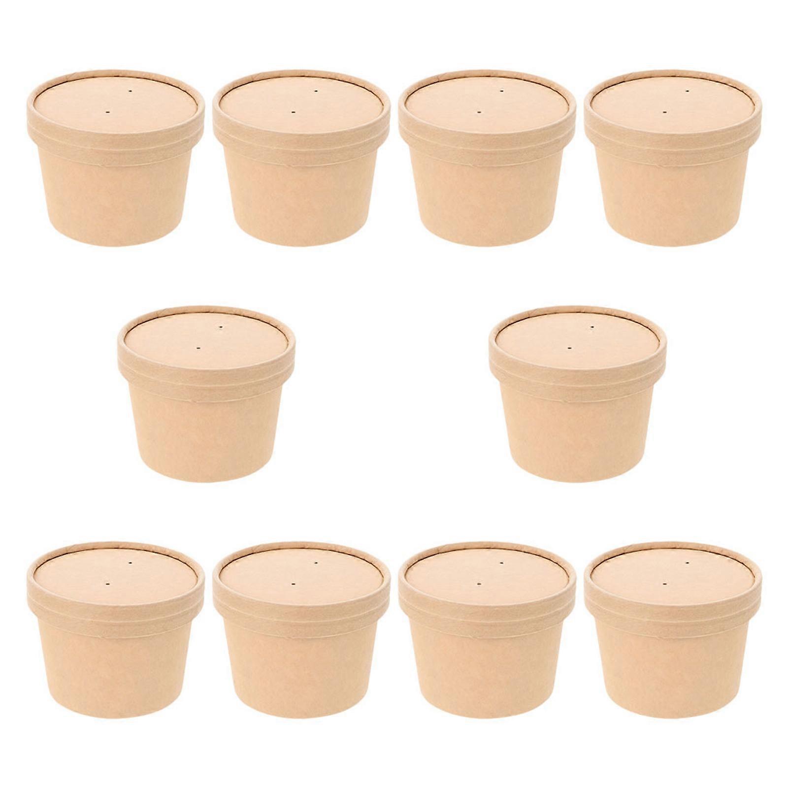 Ice Cream Paper Cup Pudding Packaging Cup Disposable 10Sets for Eating