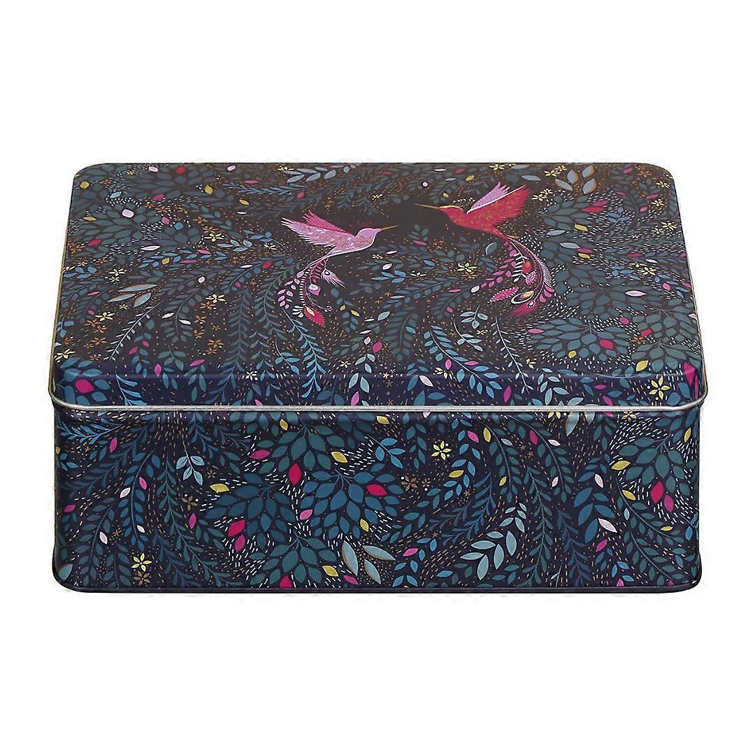 Sara Miller India Hummingbirds Regtangular Storage Tin With Lid
