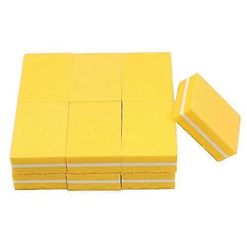 50pcs Mini Nail Buffer Block Set Double Sided Nail File Buffing Tools for Smooth Finish Yellow