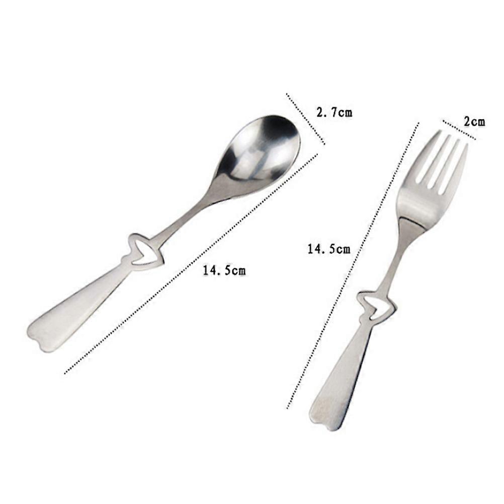 Stainless Steel Spoon Fork Set for Kitchen Use 2 Piece Creative Flatware