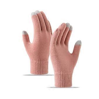 Winterhandschuhe für Damen und Herren – Warme Strickwolle, fingerlos, geeignet zum Radfahren, Skifahren und für die Arbeit, Touchscreen-kompatibel